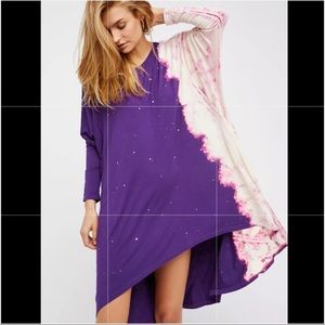 NWT FREE PEOPLE ELECTRIC TIE DYE TUNIC TEE XS